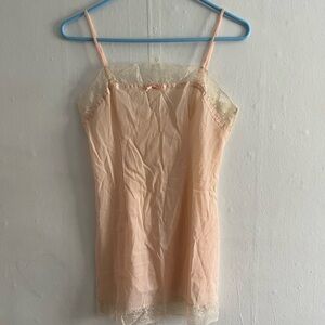 VTG Vassarette S Peach/Light Pink Lace Trim Slip